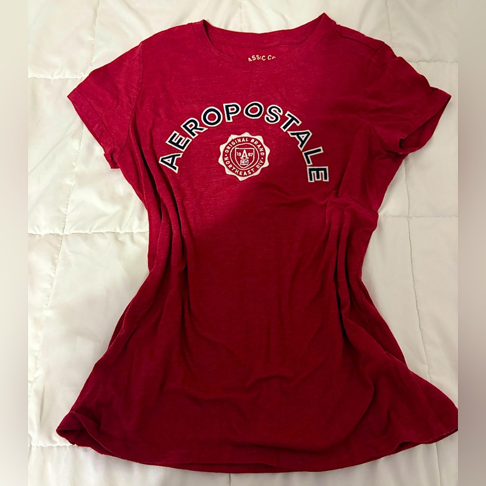 Aeropostale Red Fitted Short Sleeve Tee